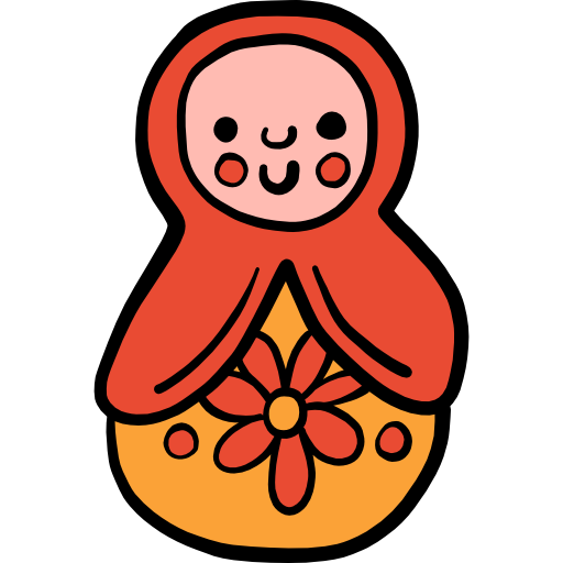 Matryoshka Hand Drawn Color icon