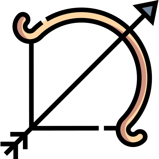 弓と矢 Detailed Straight Lineal color icon
