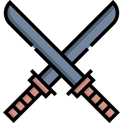 katana Detailed Straight Lineal color icon