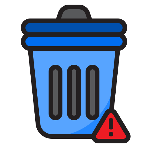 Trash bin srip Lineal Color icon