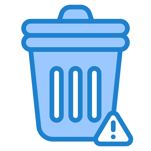 Trash bin srip Blue icon