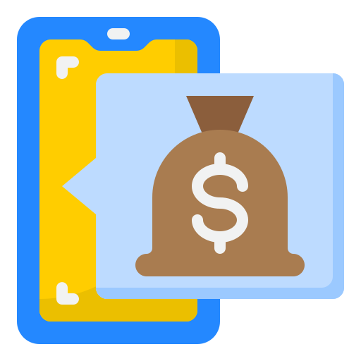 Money bag srip Flat icon