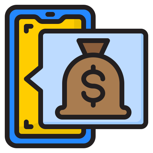 bolsa de dinero srip Lineal Color icono