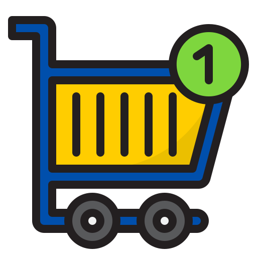 carrito de compras srip Lineal Color icono
