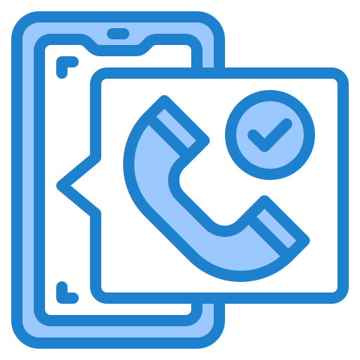 telefoongesprek srip Blue icoon