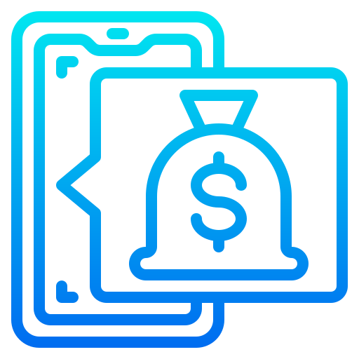 Money bag srip Gradient icon