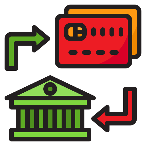 Bank transfer srip Lineal Color icon