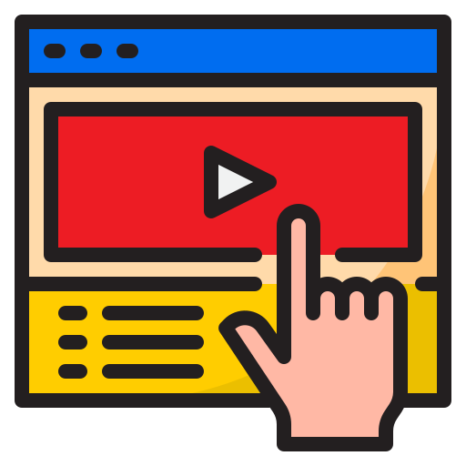 Video player srip Lineal Color icon