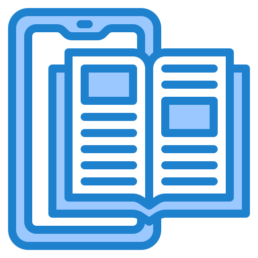 전자 책 srip Blue icon