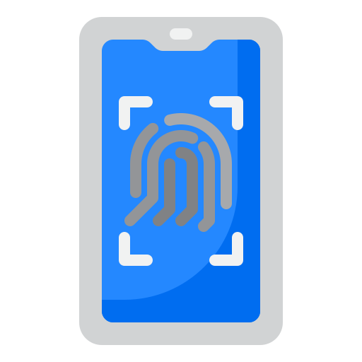 Fingerprint scan srip Flat icon