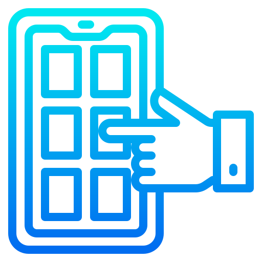 teléfono inteligente srip Gradient icono