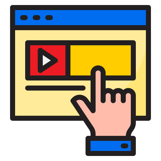 Video advertising srip Lineal Color icon
