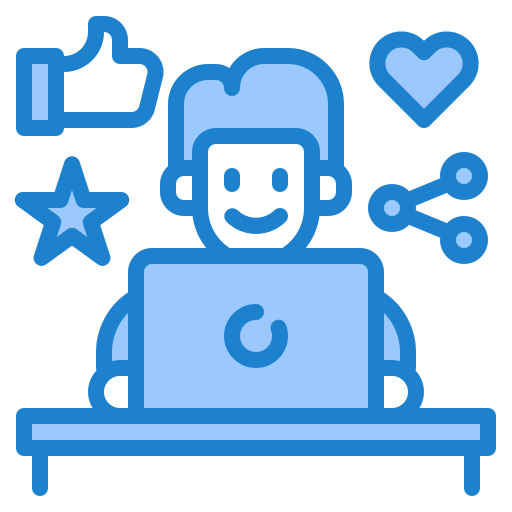 Social media srip Blue icon