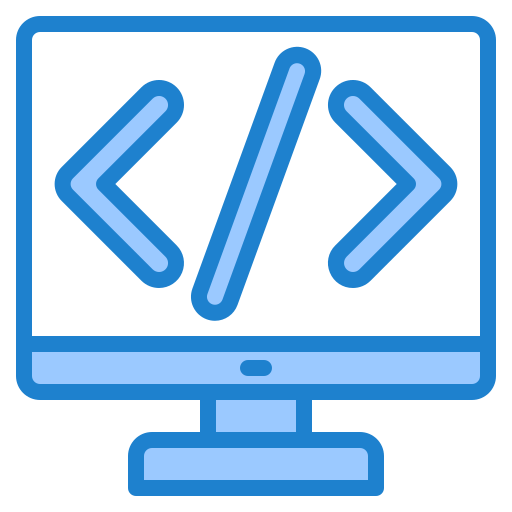 Coding srip Blue icon