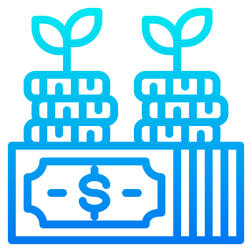 Money growth srip Gradient icon
