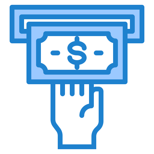 Money srip Blue icon