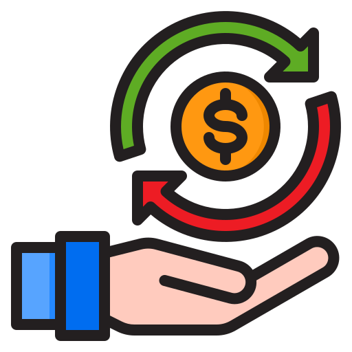 Money exchange srip Lineal Color icon