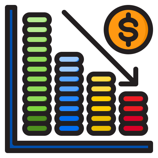 waluta pieniężna srip Lineal Color ikona