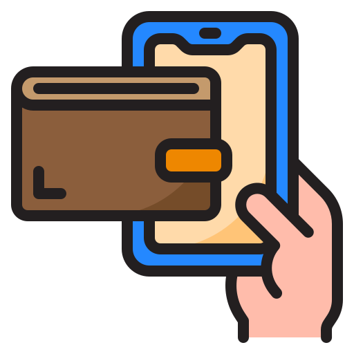 Wallet srip Lineal Color icon