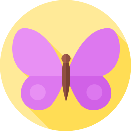 mariposa Flat Circular Flat icono