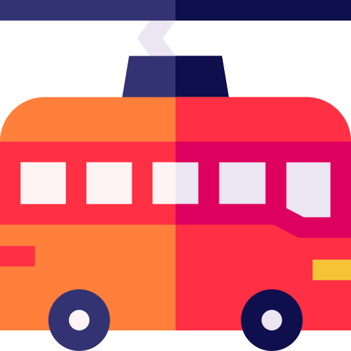 Trolley bus Basic Straight Flat icon