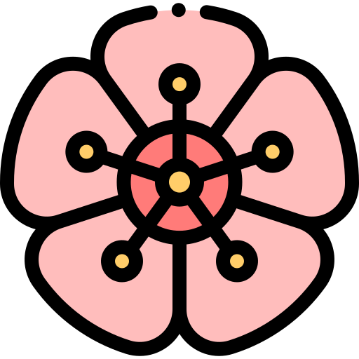 Hibiscus Detailed Rounded Lineal color icon