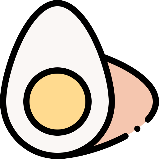 ゆで卵 Detailed Rounded Lineal color icon