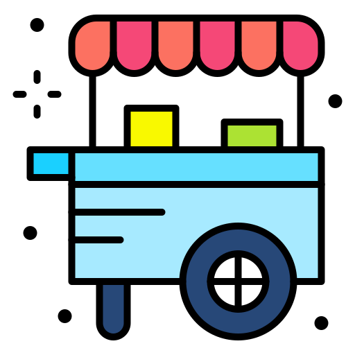 chariot de nourriture Generic Outline Color Icône
