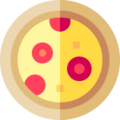 pizza Basic Straight Flat icoon