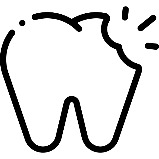 dente rotto Detailed Rounded Lineal color icona