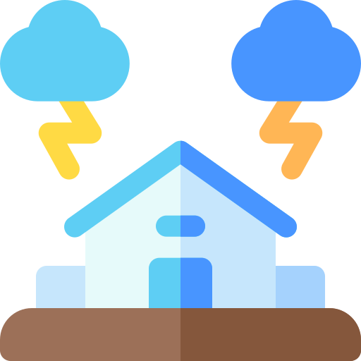 Thunderstorm Basic Rounded Flat icon