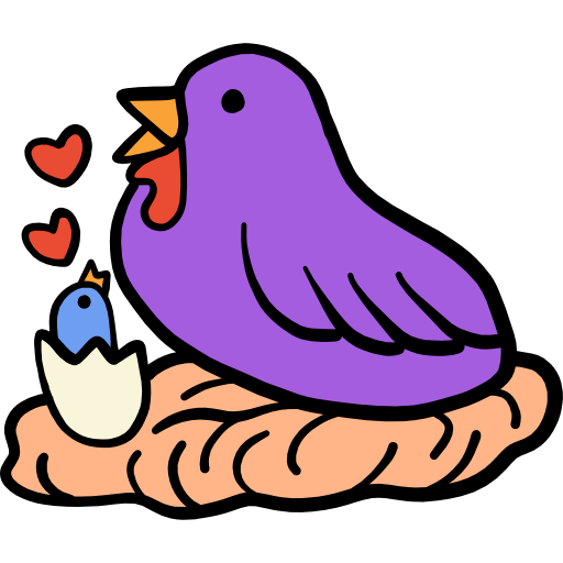 pájaro Hand Drawn Color icono