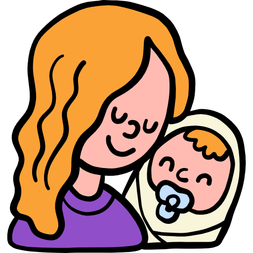 maternità Hand Drawn Color icona