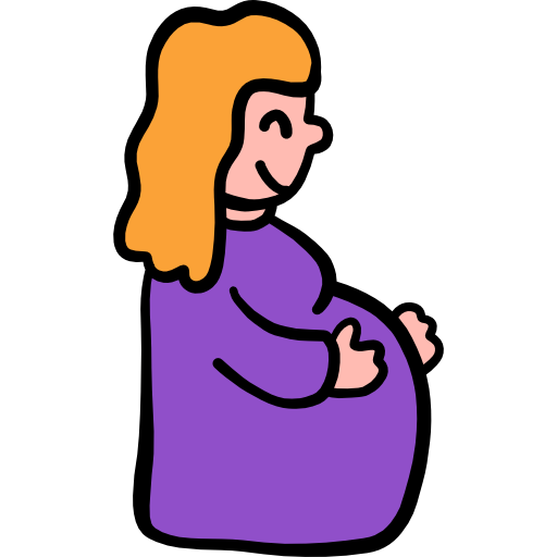 Pregnant Hand Drawn Color icon