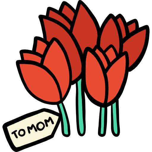 tulipany Hand Drawn Color ikona