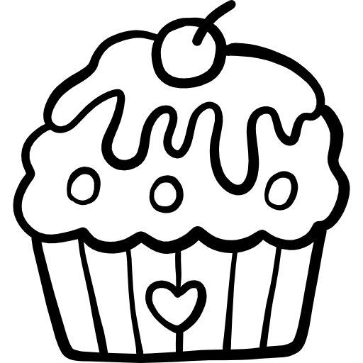 cupcake Hand Drawn Black icon