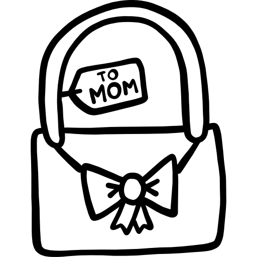 Gift bag Hand Drawn Black icon