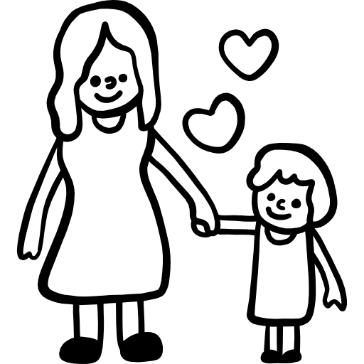 maternità Hand Drawn Black icona