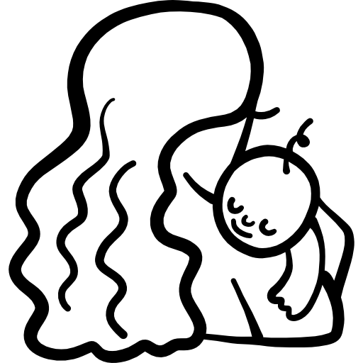 moederschap Hand Drawn Black icoon
