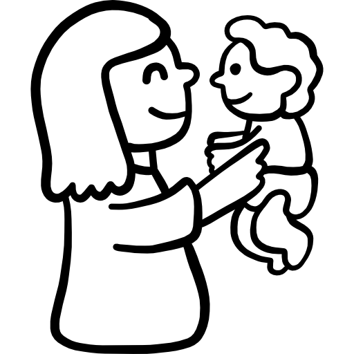 maternità Hand Drawn Black icona