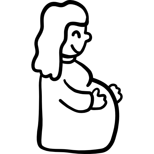 schwanger Hand Drawn Black icon