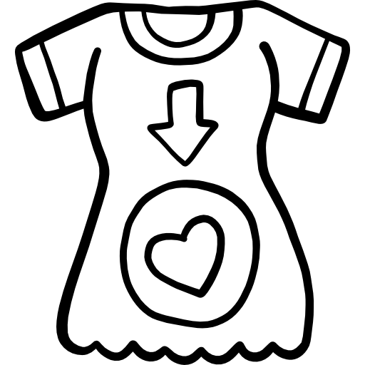 embarazada Hand Drawn Black icono
