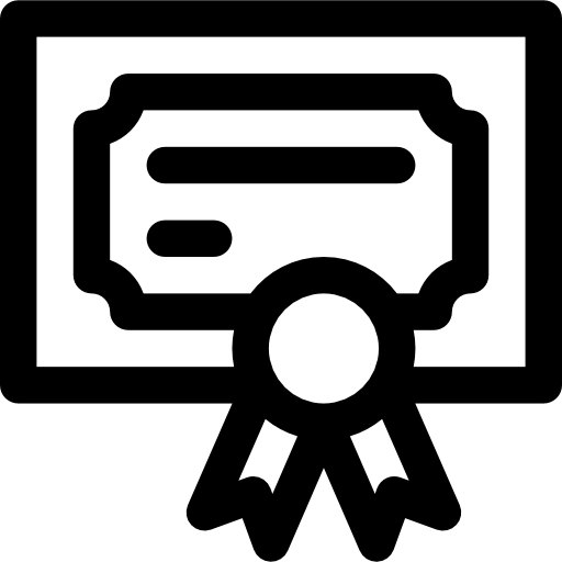 certyfikat Basic Rounded Lineal ikona