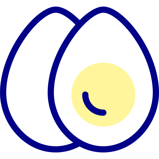 ゆで卵 Detailed Mixed Lineal color icon
