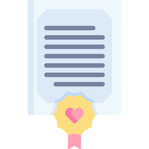 Wedding certificate Special Flat icon