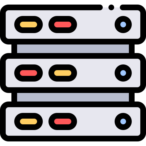 servers Detailed Rounded Lineal color icoon