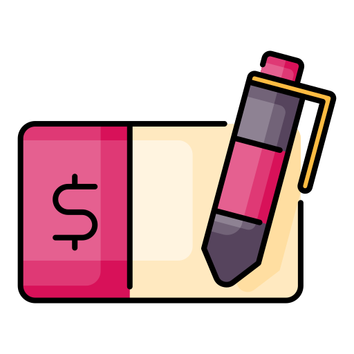 chequeboek Generic Outline Color icoon