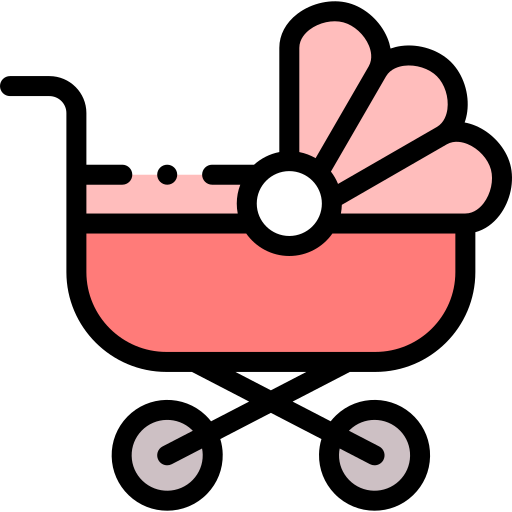 Stroller Detailed Rounded Lineal color icon