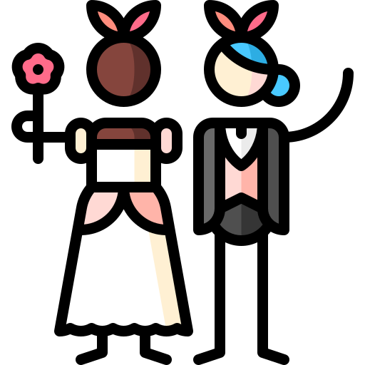 同性結婚 Puppet Characters Lineal Color icon