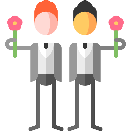 Same sex marriage Puppet Characters Flat icon